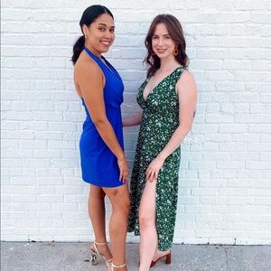 Floral green spring dress